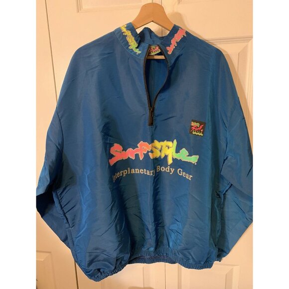 Surf Style‎ Purple Iridescent Vintage 90'S 1/4 zip Pullover Windbreaker One Size - Picture 8 of 9